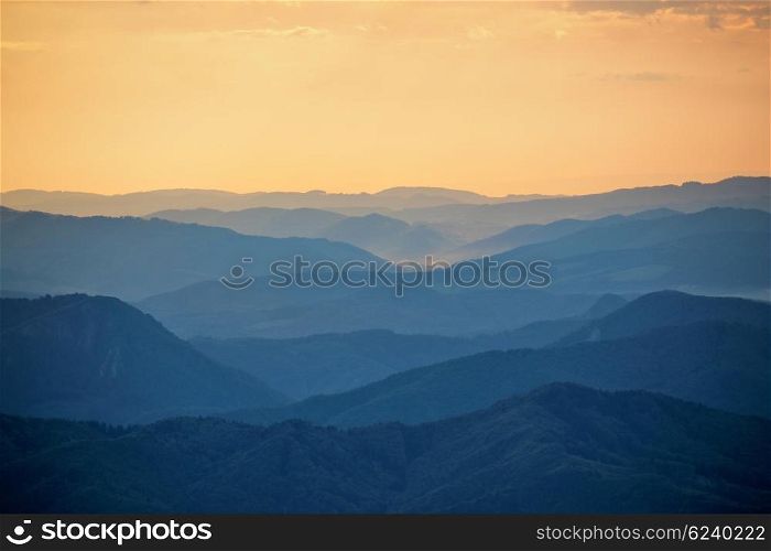 Colorful sunset in Tatra mountains in Slovakia