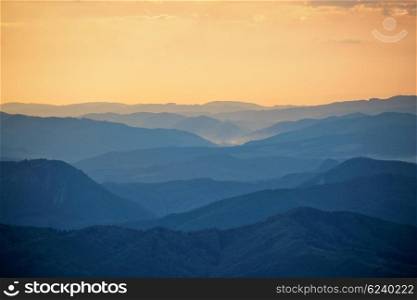 Colorful sunset in Tatra mountains in Slovakia