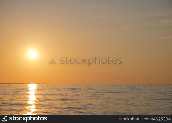 colorful sunset over the evening ocean. sunset over the evening ocean