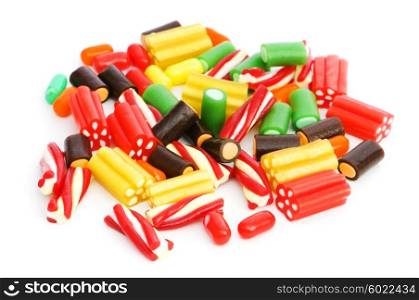 Colorful sweets isolated on the white background