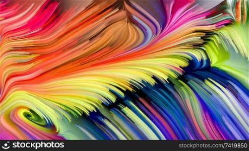 Colorful swirl of paint on subject of abstract art, dynamic design and creativity. Color Swirl series.