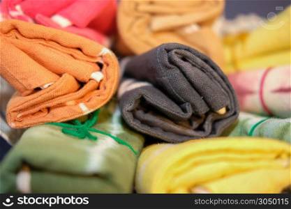 colorful tie dye fabric bag scarf. handmade handicraft for sale