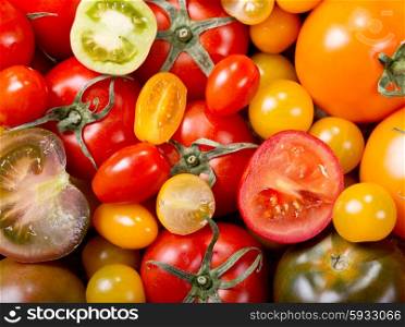 colorful tomatoes as background
