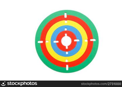 Colorful toy target made of rubber rings isolated
