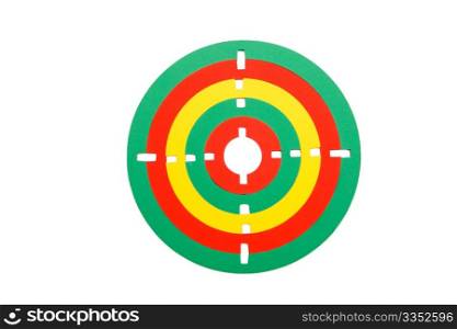 Colorful toy target made of rubber rings isolated