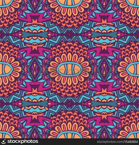 Colorful Tribal Ethnic Festive Abstract Floral Vector Pattern unique. Ethnic seamless pattern. Vector tribal background. Aztec and indian style, vintage print.