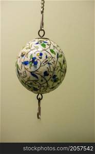 Colorful turkish ceramic as souvenirs balls at street market