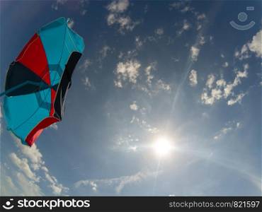 colorful umbrella on sunny day at the beach