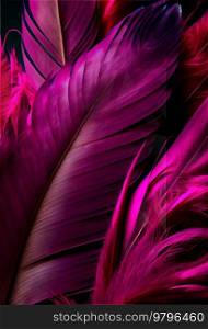 Colorful vintage feather organic background, viva magenta lines, illustration. Colorful vintage organic bacground