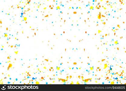 Colorful watercolor dropped on white background. Abstract background.