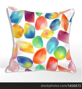 Colorful Watercolor or Iridescent Semi Precious Stone Effect Seamless Pattern on Pillow or Cushion Mockup