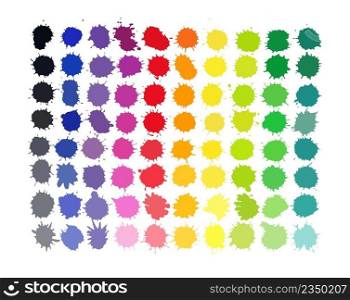 Colorful watercolor splashes isolated on white background. Art illustration. Colorful watercolor splashes set