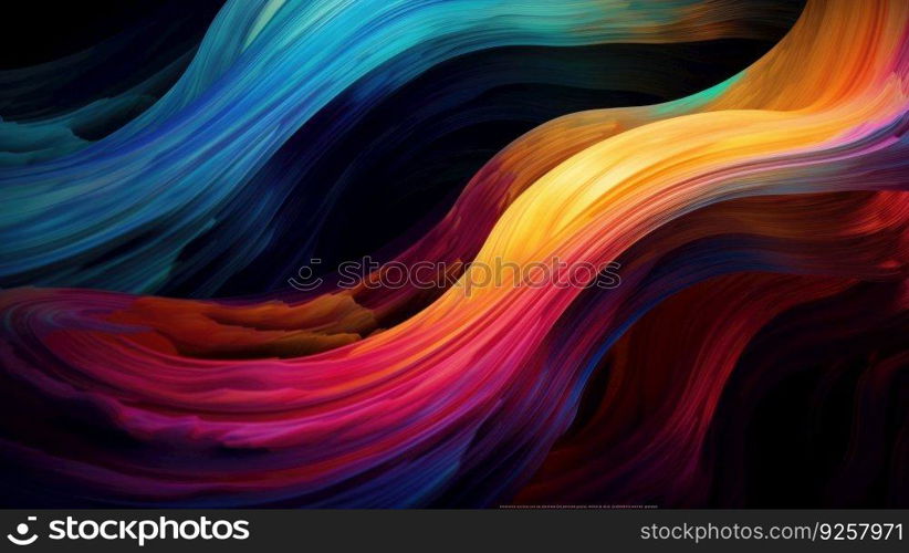 Colorful wavy abstract layers background. Generative AI AIG21.