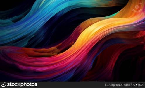 Colorful wavy abstract layers background. Generative AI AIG21.