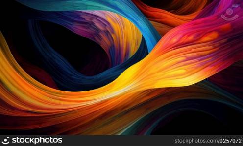 Colorful wavy abstract layers background. Generative AI AIG21.
