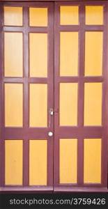 Colorful wooden doors and simple design. With keyed lock