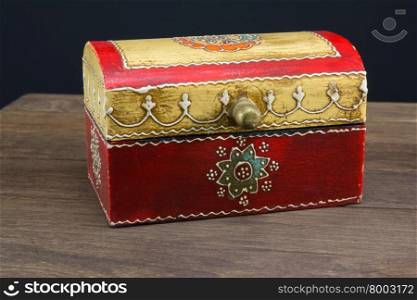 colorful wooden jewel box ethnic style