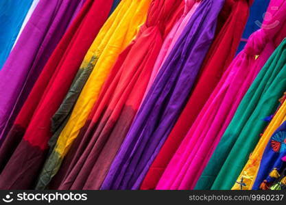 Colorfull fabric as seen on the markets in Morocco