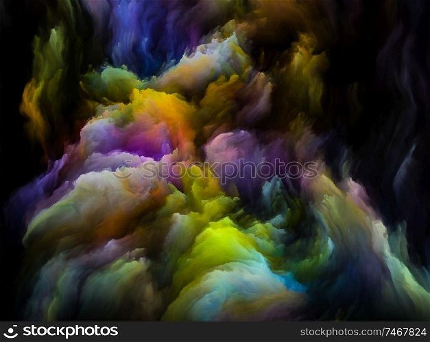 Coloring Space series. Dimension vibrant cloudy formations. Abstraction on the subject of art, imagination, creativity and education.