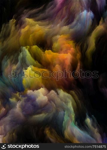 Coloring Space series. Three dimension multicolored cloudy formations. Abstraction on the subject of art, imagination, creativity and education.