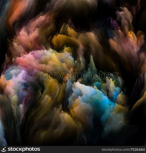 Coloring Space series. Three dimension variegated cloudy formations. Abstraction on the subject of art, imagination, creativity and education.