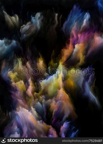 Coloring Space series. Three dimension variegated cloudy formations. Abstraction on the subject of art, imagination, creativity and education.