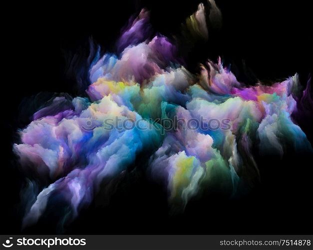 Coloring Space series. Three dimension vivid cloudy formations. Abstraction on the subject of art, imagination, creativity and education.