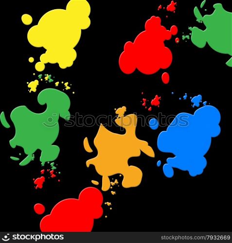 Colors Background Indicating Painted Design And Splashed