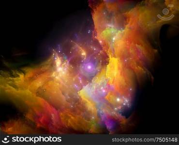 Colors in Space series. Nebula of paint and light on subject of art, design and creativity.