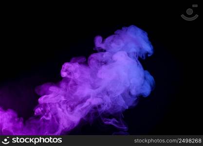 Colorufl puff of smoke isolated on black background