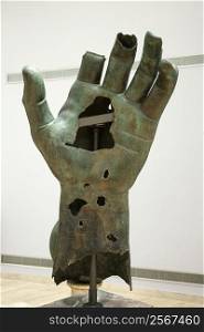 Colossal hand of Constantine in Capitoline Museum, Rome, Italy.