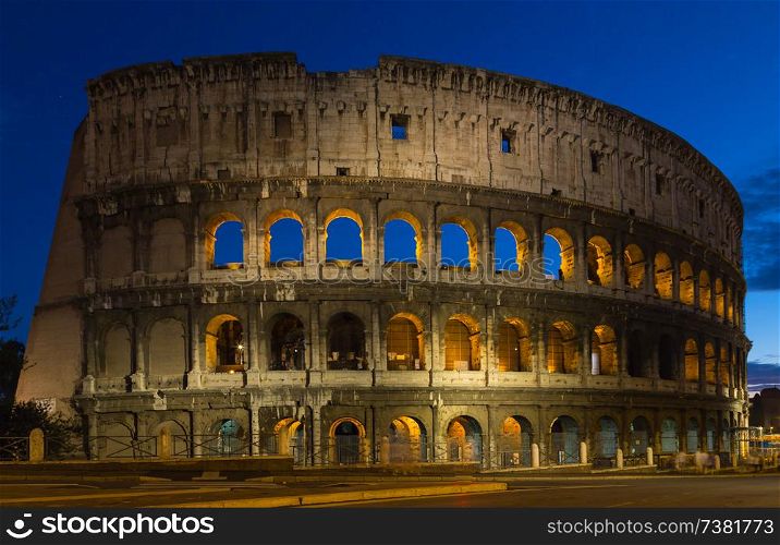 Colosseum at night in Rome.. Colosseum at night in Rome