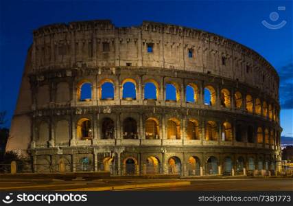 Colosseum at night in Rome.. Colosseum at night in Rome