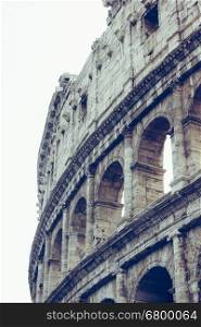 Colosseum, Rome Italy. Close-up of architectural structures