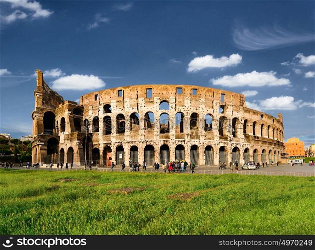 Colosseum, Rome, Italy. Roman Colosseum with copy space, Rome, Italy