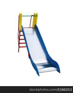 Colouful childrens sliding board isolated on white