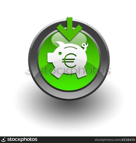 colour circle button with currency symbols inside