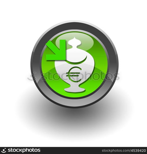 colour circle button with currency symbols inside