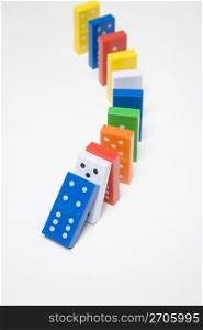 Colour dominoes isolated on a white background