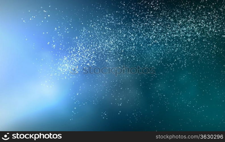 Colour glittering background with shining star dust or snow