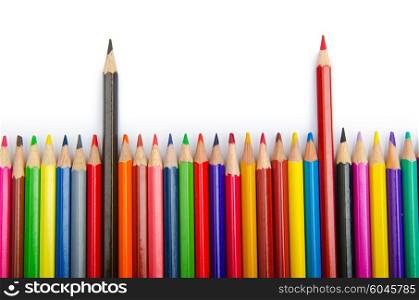 Colour pencils in creativity concept