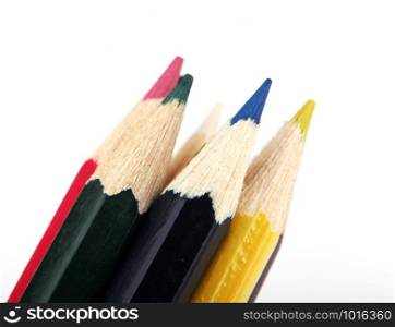 Colour Pencils Isolated On White Background