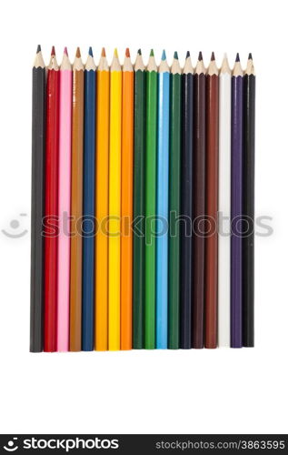 Colour pencils isolated on white background