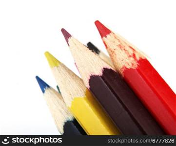 Colour Pencils Isolated On White Background