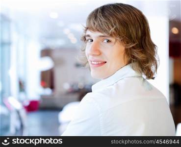 colour portrait of a young handsome man