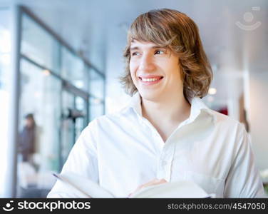 colour portrait of a young handsome man