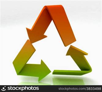 Coloured Recycle Symbol Showing Recycling And Eco Friendly