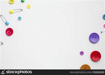 coloured sewing buttons composition background with copy space. Resolution and high quality beautiful photo. coloured sewing buttons composition background with copy space. High quality beautiful photo concept