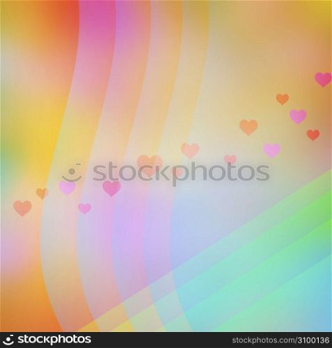 Colourful abstract design with hearts