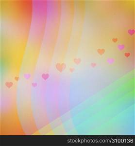 Colourful abstract design with hearts